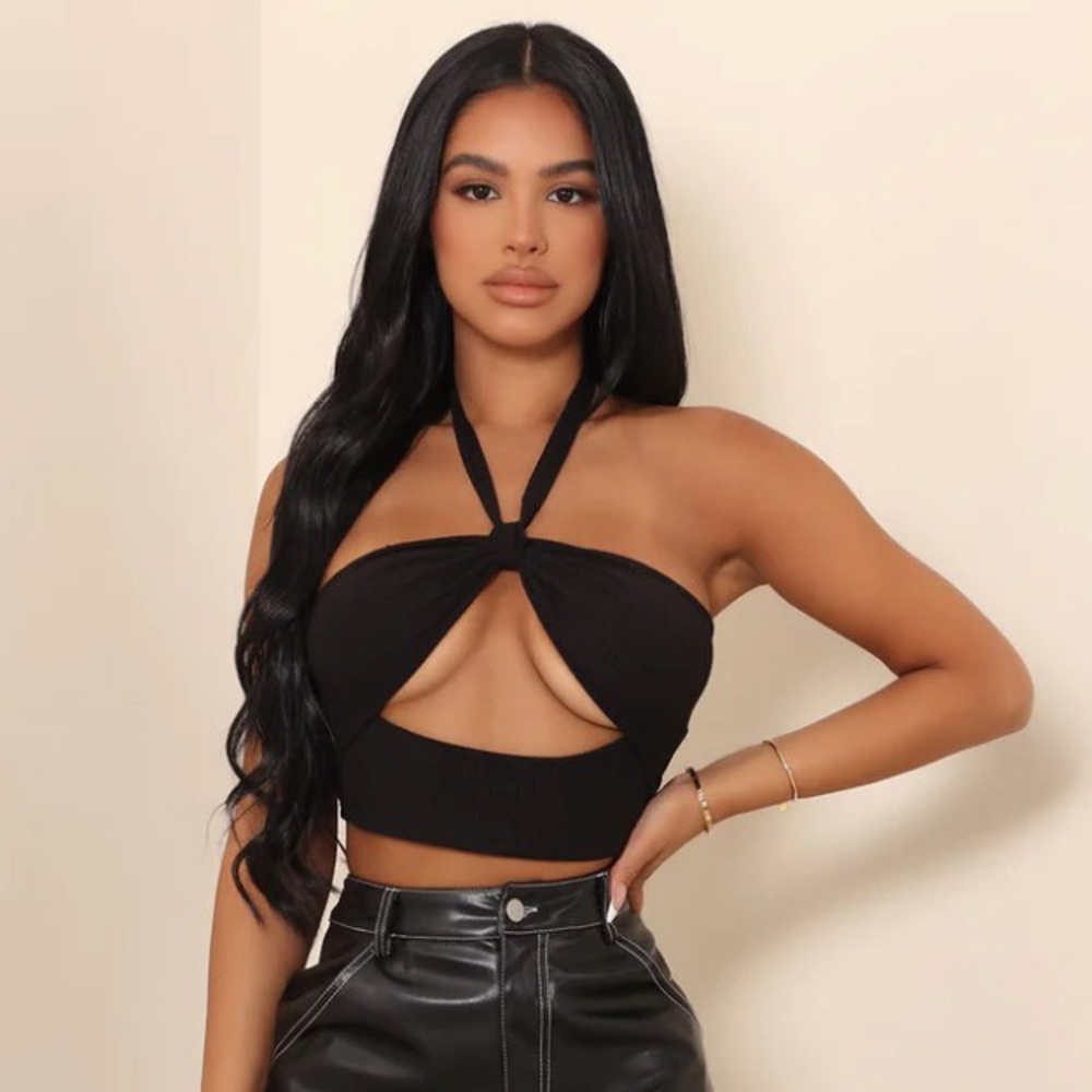 Fashion Nova Black Halter Top
